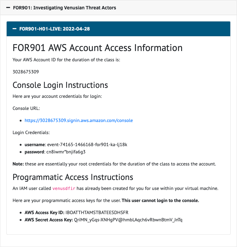 My Labs Account Provisioning section My Labs Account Provisioning section
