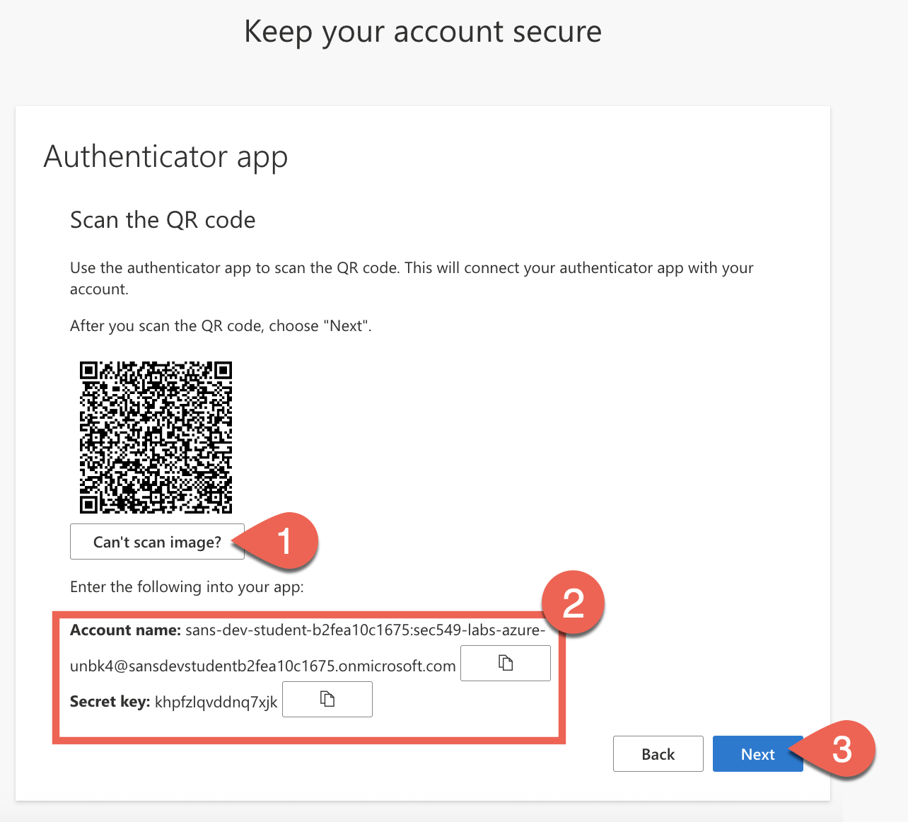 Azure MFA QR code alternative
