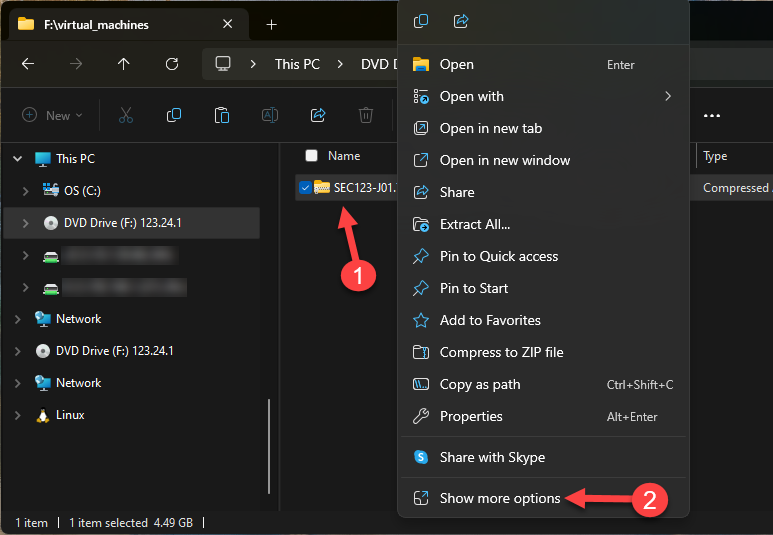 Opening a 7zip archive file with the 7zip utility on Win11 Opening a 7zip archive file with the 7zip utility on Win11