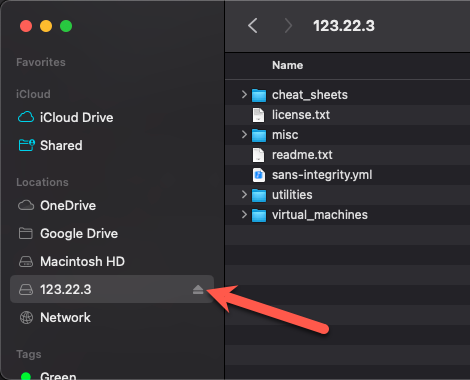 Unmounting a mounted ISO volume from Finder Unmounting a mounted ISO volume from Finder