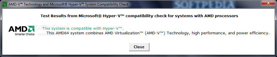 AMD Virtualization Technology and Microsoft Hyper-V System Compatibility Check Utility