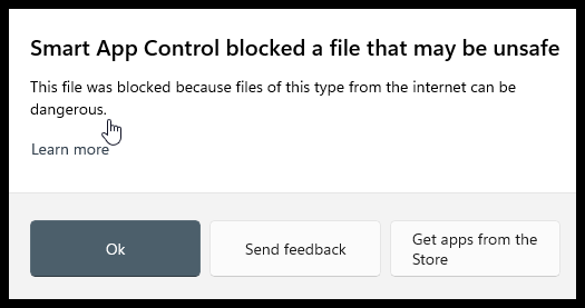 Windows 11 Smart App Control Error